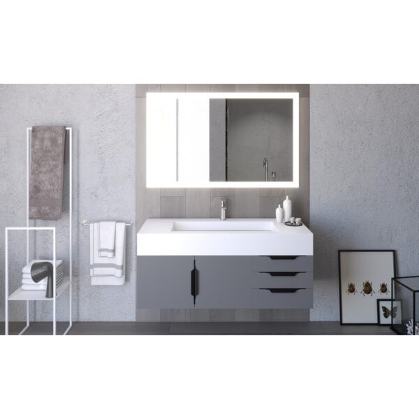 Castello USA CB-NILE-48G-SET Nile 47 3/4 Inch Grey Vanity Set with Top