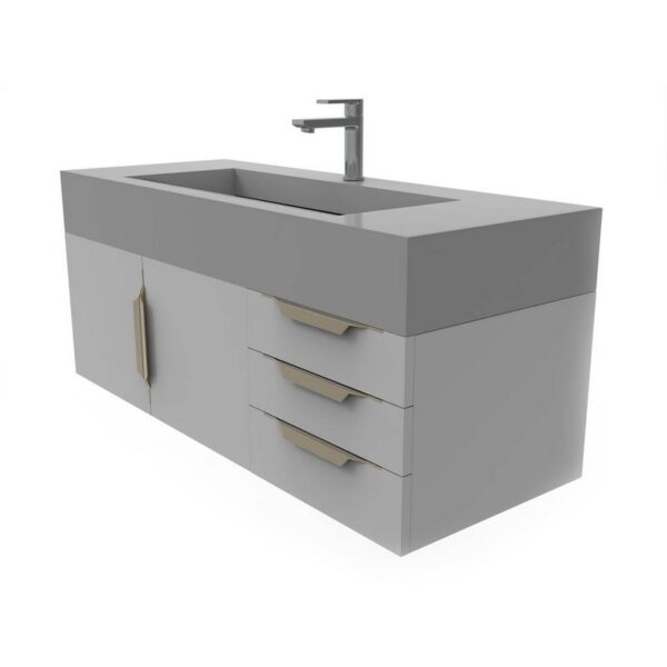 Castello USA CB-NILE-48G-SET Nile 47 3/4 Inch Grey Vanity Set with Top