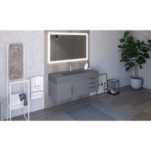 Castello USA CB-NILE-48G-SET Nile 47 3/4 Inch Grey Vanity Set with Top