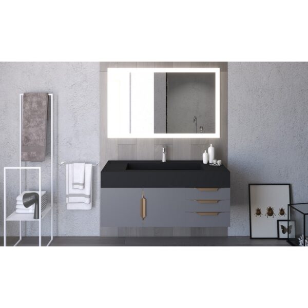 Castello USA CB-NILE-48G-SET Nile 47 3/4 Inch Grey Vanity Set with Top