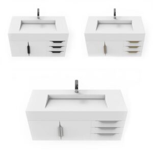 Castello USA CB-NILE-48W-SET Nile 47 3/4 Inch White Vanity Set with Top