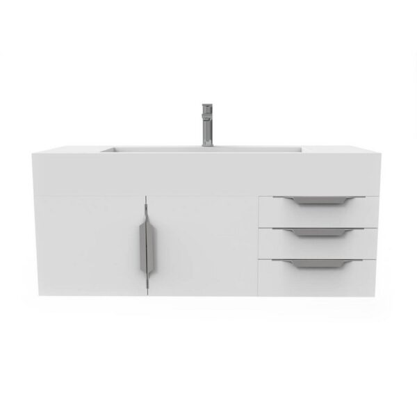 Castello USA CB-NILE-48W-SET Nile 47 3/4 Inch White Vanity Set with Top