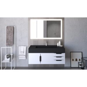 Castello USA CB-NILE-48W-SET Nile 47 3/4 Inch White Vanity Set with Top