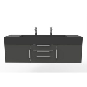 Castello USA CB-NILE-60B-SET Nile 59 1/2 Inch Black Vanity Set with Top