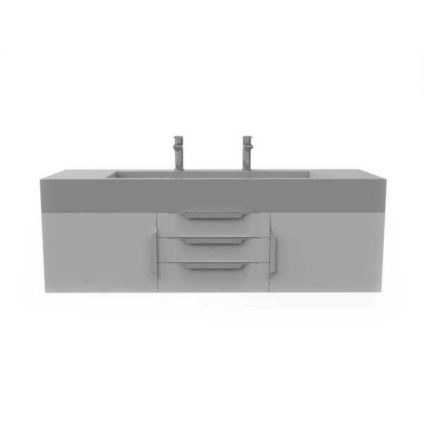 Castello USA CB-NILE-60G-SET Nile 59 1/2 Inch Grey Vanity Set with Top