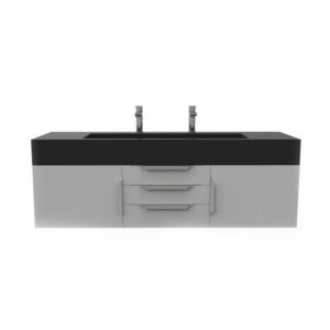 Castello USA CB-NILE-60G-SET Nile 59 1/2 Inch Grey Vanity Set with Top