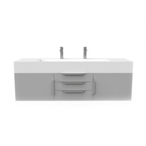 Castello USA CB-NILE-60G-SET Nile 59 1/2 Inch Grey Vanity Set with Top