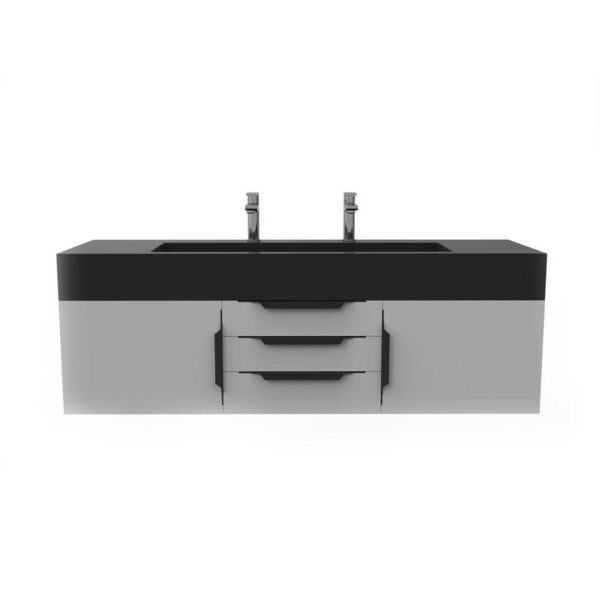 Castello USA CB-NILE-60G-SET Nile 59 1/2 Inch Grey Vanity Set with Top