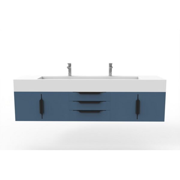 Castello USA CB-NILE-72BU-SET Nile 71 3/4 Inch Blue Vanity Set with Top