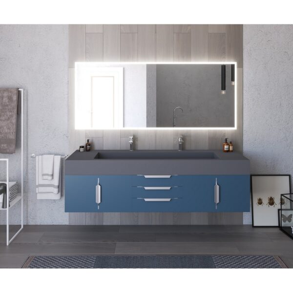 Castello USA CB-NILE-72BU-SET Nile 71 3/4 Inch Blue Vanity Set with Top