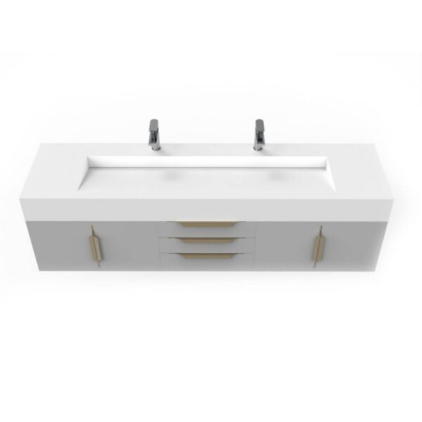 Castello USA CB-NILE-72G-SET Nile 71 3/4 Inch Grey Vanity Set with Top