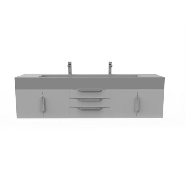 Castello USA CB-NILE-72G-SET Nile 71 3/4 Inch Grey Vanity Set with Top