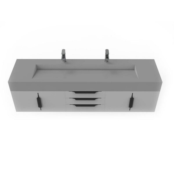 Castello USA CB-NILE-72G-SET Nile 71 3/4 Inch Grey Vanity Set with Top