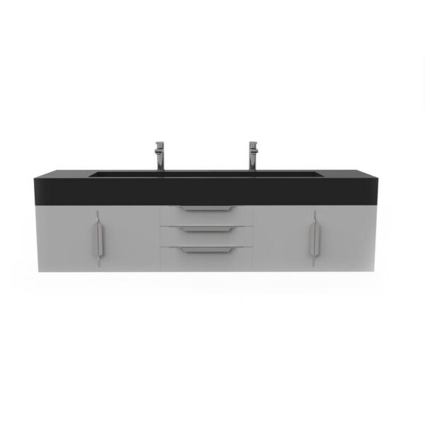 Castello USA CB-NILE-72G-SET Nile 71 3/4 Inch Grey Vanity Set with Top