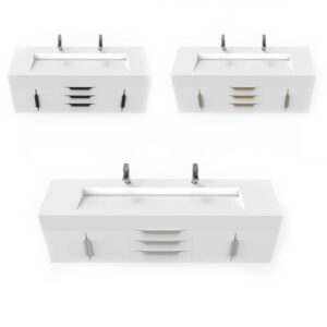 Castello USA CB-NILE-72W-SET Nile 71 3/4 Inch White Vanity Set with Top