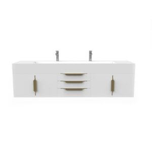 Castello USA CB-NILE-72W-SET Nile 71 3/4 Inch White Vanity Set with Top