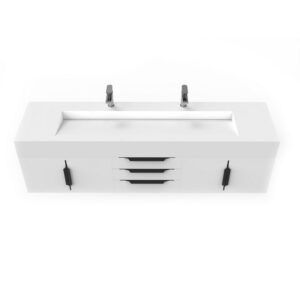 Castello USA CB-NILE-72W-SET Nile 71 3/4 Inch White Vanity Set with Top