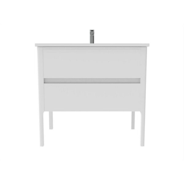 Castello USA CB-SERENA-36W-SET Serena 36 Inch White Vanity Set with Top