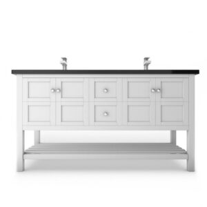 Castello USA CB-VENICE-60W-SET Venice 60 Inch White Vanity Set with Top