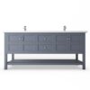 Castello USA CB-VENICE-72G-SET Venice 72 Inch Grey Vanity Set with Top