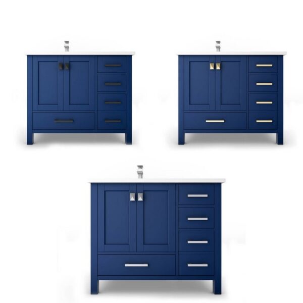 Castello USA CB-YAM-36BU-SET Yamyam 36 Inch Blue Vanity Set with Top