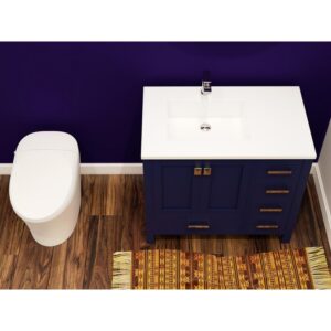 Castello USA CB-YAM-36BU-SET Yamyam 36 Inch Blue Vanity Set with Top