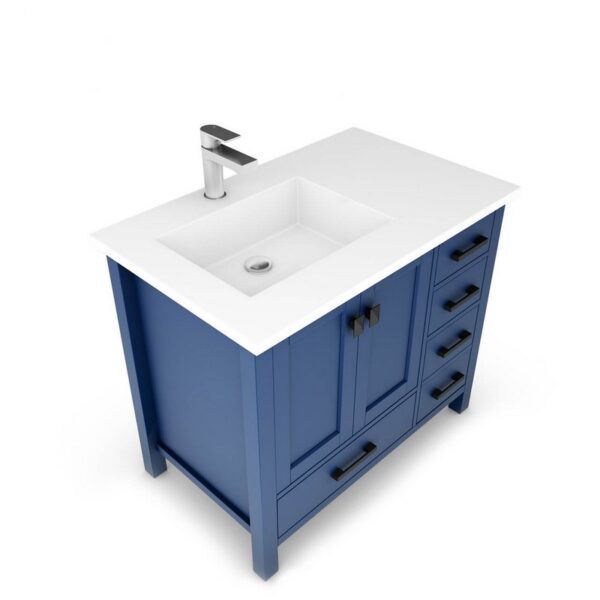 Castello USA CB-YAM-36BU-SET Yamyam 36 Inch Blue Vanity Set with Top