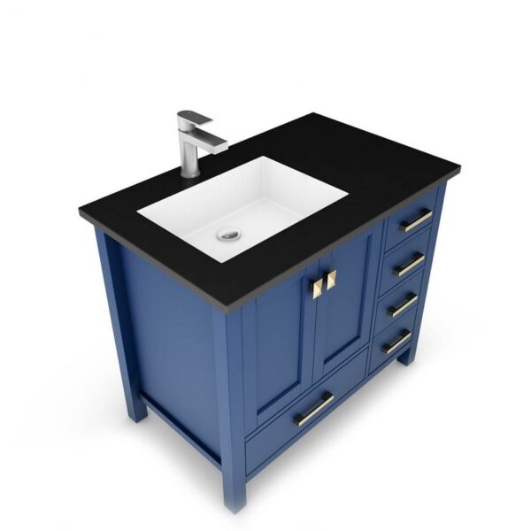 Castello USA CB-YAM-36BU-SET Yamyam 36 Inch Blue Vanity Set with Top