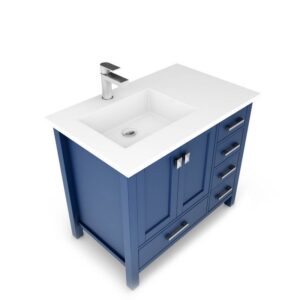 Castello USA CB-YAM-36BU-SET Yamyam 36 Inch Blue Vanity Set with Top