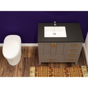 Castello USA CB-YAM-36G-SET Yamyam 36 Inch Grey Vanity Set with Top