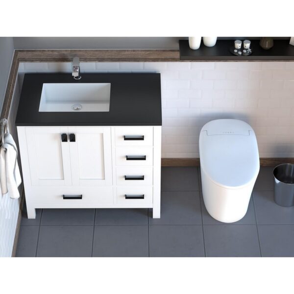 Castello USA CB-YAM-36W-SET Yamyam 36 Inch White Vanity Set with Top