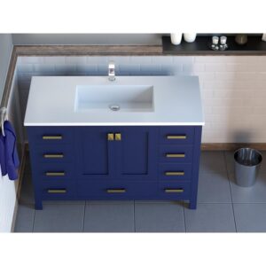 Castello USA CB-YAM-48BU-SET Yamyam 47 Inch Blue Vanity Set with Top