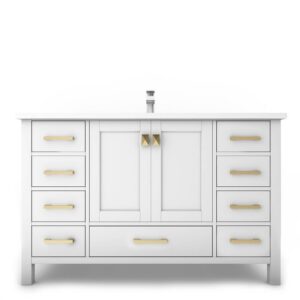 Castello USA CB-YAM-48W-SET Yamyam 47 Inch White Vanity Set with Top