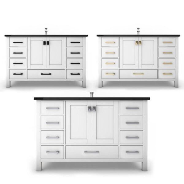 Castello USA CB-YAM-48W-SET Yamyam 47 Inch White Vanity Set with Top