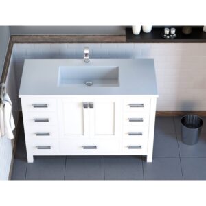 Castello USA CB-YAM-48W-SET Yamyam 47 Inch White Vanity Set with Top