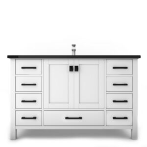 Castello USA CB-YAM-48W-SET Yamyam 47 Inch White Vanity Set with Top