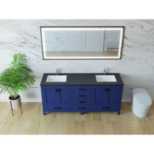 Castello USA CB-YAM-60BU-SET Yamyam 60 Inch Blue Vanity Set with Top