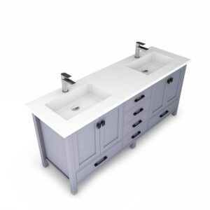 Castello USA CB-YAM-60G-SET Yamyam 60 Inch Grey Vanity Set with Top