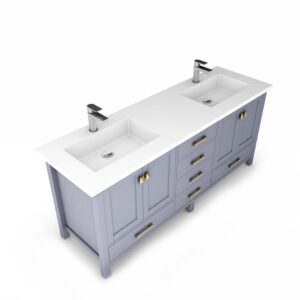 Castello USA CB-YAM-60G-SET Yamyam 60 Inch Grey Vanity Set with Top