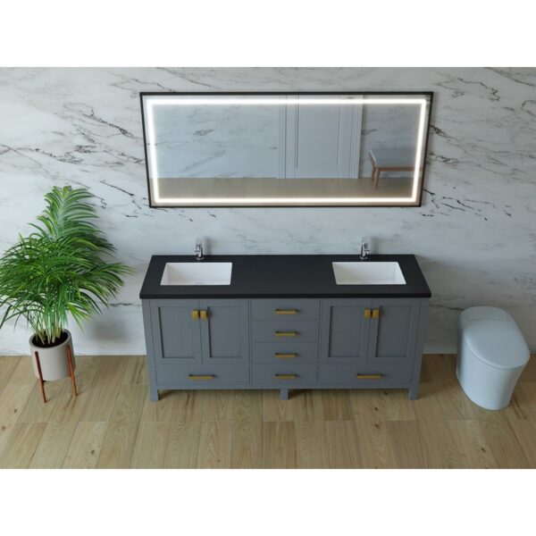 Castello USA CB-YAM-60G-SET Yamyam 60 Inch Grey Vanity Set with Top