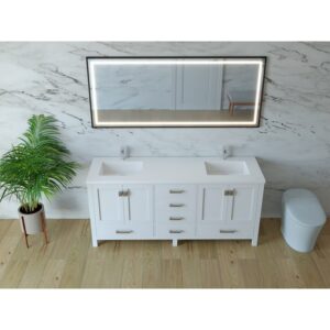 Castello USA CB-YAM-60W-SET Yamyam 60 Inch White Vanity Set with Top