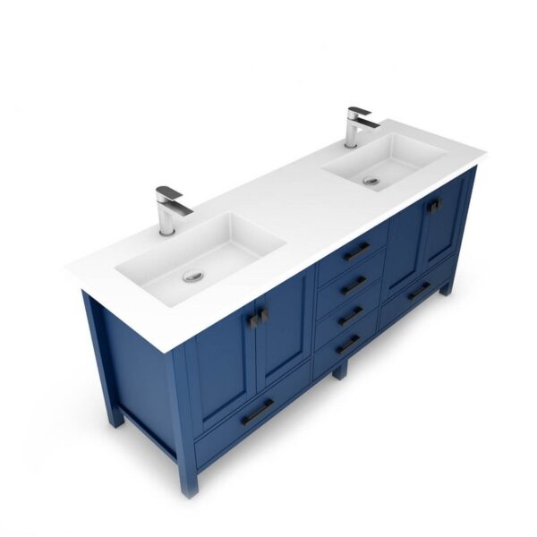 Castello USA CB-YAM-72BU-SET Yamyam 72 Inch Blue Vanity Set with Top