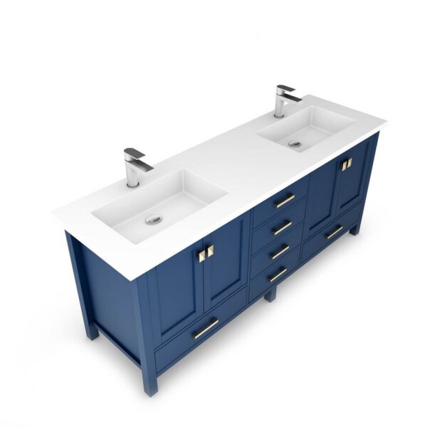 Castello USA CB-YAM-72BU-SET Yamyam 72 Inch Blue Vanity Set with Top