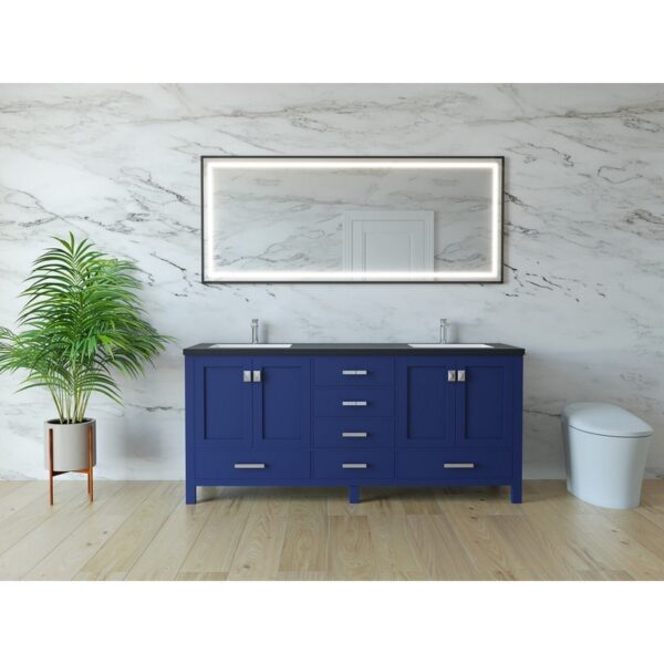 Castello USA CB-YAM-72BU-SET Yamyam 72 Inch Blue Vanity Set with Top