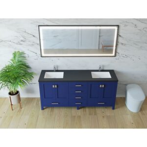 Castello USA CB-YAM-72BU-SET Yamyam 72 Inch Blue Vanity Set with Top