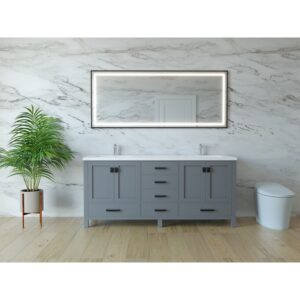 Castello USA CB-YAM-72G-SET Yamyam 72 Inch Grey Vanity Set with Top