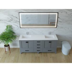 Castello USA CB-YAM-72G-SET Yamyam 72 Inch Grey Vanity Set with Top