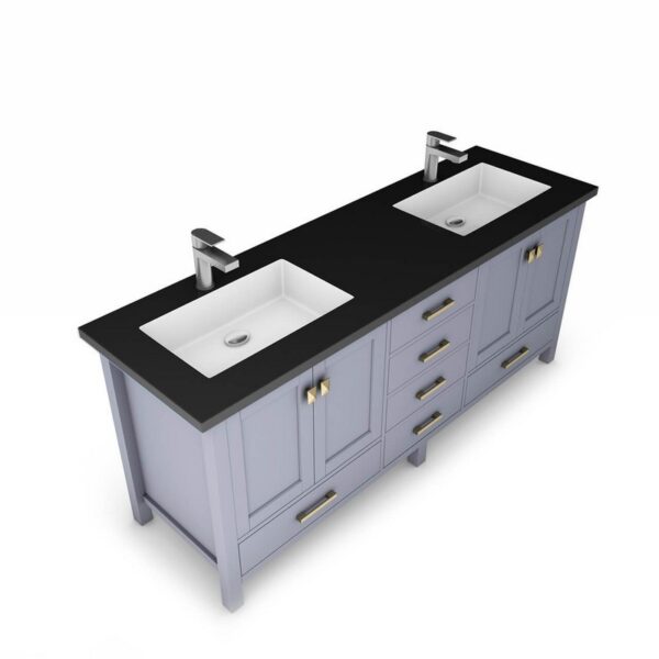 Castello USA CB-YAM-72G-SET Yamyam 72 Inch Grey Vanity Set with Top