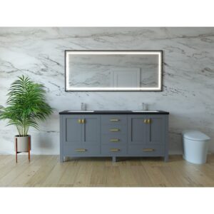 Castello USA CB-YAM-72G-SET Yamyam 72 Inch Grey Vanity Set with Top