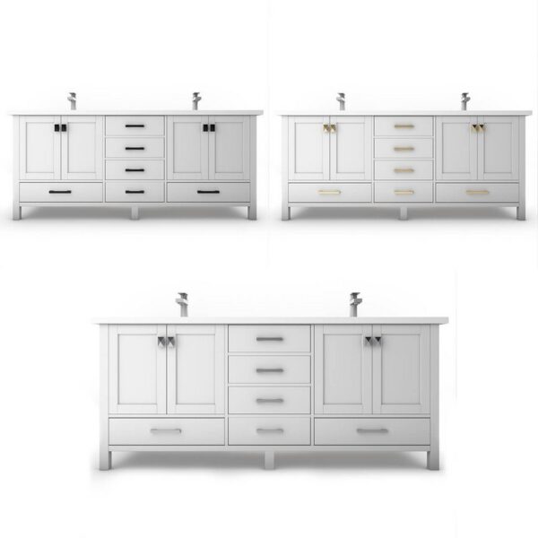 Castello USA CB-YAM-72W-SET Yamyam 72 Inch White Vanity Set with Top